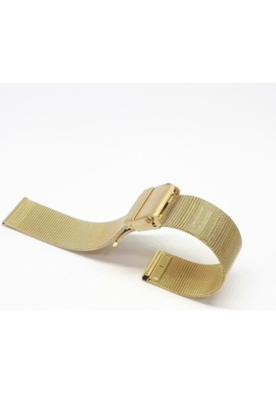 16Mm Sarı Gold Renk Hasır Ince Örgü Metal Saat Kordonu