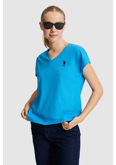 U.S. Polo Assn. U.s. Polo Assn. Kadın Kobalt Tişört Basic 50323541-vr077