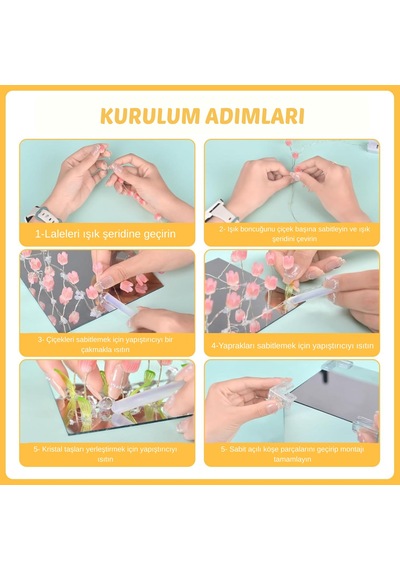 Hpytech Aynalı Lale Gece Lambası Romantik Lale Gece Lambası Kendin Yap .