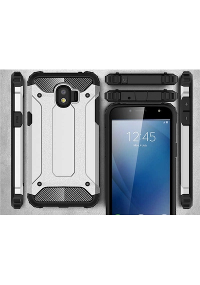 Kilifone - Samsung Galaxy J2 Pro 2018 Uyumlu - Kılıf Çift Katman Koruyucu Crash Military Tank Kılıf - Mavi Mavi