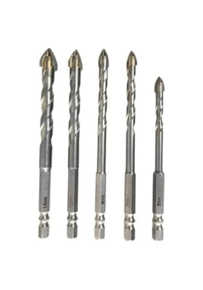 Çok Amaçlı Cam Ve Seramik Matkap Ucu Seti, 5 Parça, 6-7-8-10-12 Mm