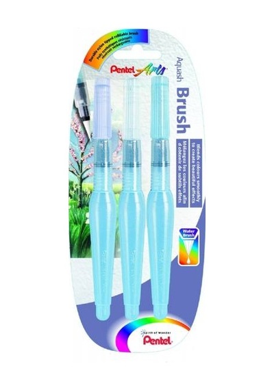 Pentel Aquash Water Brush Su Hazneli Fiber Uçlu Fırça 3 Boy Set