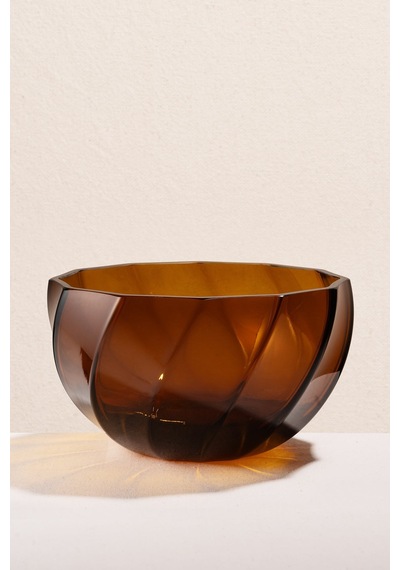 Pasabahce Burgulu Kase Amber 21 Cm Vazo Kahve
