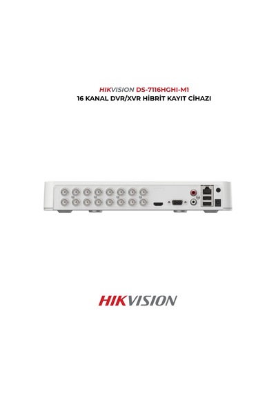 16 Kanal Dvr Ds-7116hghı-m1 H.265+ Güvenlik Kayıt Cihazı