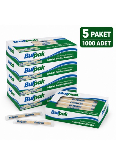 Jelatinli Tahta Karıştırıcı Burpak Bambu 1000 Adet