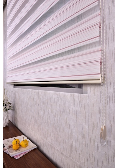 Gül Kurusu Pliseli Etek Dilimsiz 10672-v12 Zebra Stor Güneşlik Perde