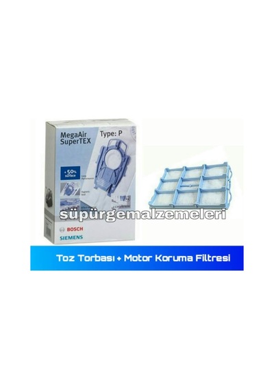 Bosch Uyumlu Bsg 82010 Toz Torbası 4 Lü + 1 Adet Motor Koruma Filtresi