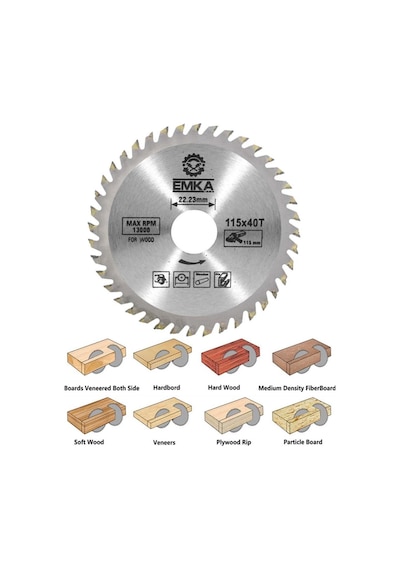 Emka Daire Testere Bıçağı Ahşap Testeresi 115 MM+ Matkap Aparatı