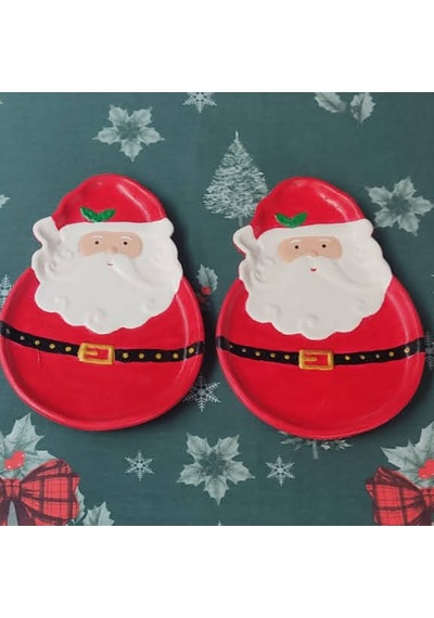 Dafniart Noel Baba Şeklinde Dekor Tabak