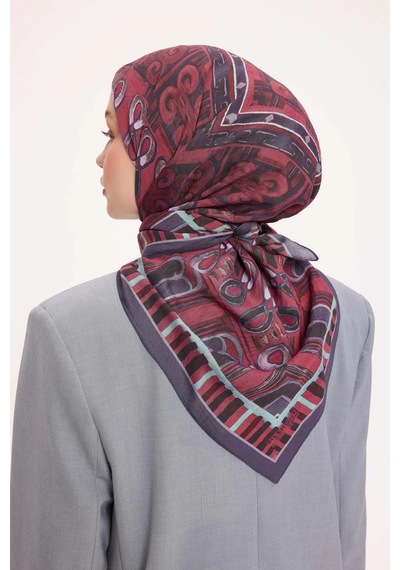 Silk Home Dört Mevsim Antik Motif Viskon Velora Eşarp 6421 Eflatun