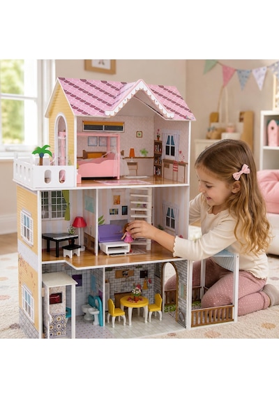 Vardem 3 Katlı 15 Parça Aksesuarlı Ev Seti, 120 X 104 X 36,4 Cm Büyük Oyun Evi, Mobilyalı Ve Aksesuarlı Çocuk Evcilik Oyuncak Seti, Bebek Evi Ve Rol Yapma Oyuncağı Tx1195 Abanoz - Beyaz Vardem 3 Katlı 15 Parça Aksesuarlı Ev Seti, 120 X 104 X 36,4 Cm Büyük Oyun Evi, Mobilyalı Ve Aksesuarlı Çocuk Evcilik Oyuncak Seti, Bebek Evi Ve Rol Yapma Oyuncağı Tx1195 Abanoz - Beyaz