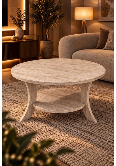Orta Sehpa Traverten Desen Yuvarlak 75 Cm Çap - Mdf Ayak 46 Cm Yükseklik Modern Orta Sehpa Traverten Orta Sehpa Traverten Desen Yuvarlak 75 Cm Çap - Mdf Ayak 46 Cm Yükseklik Modern Orta Sehpa Traverten