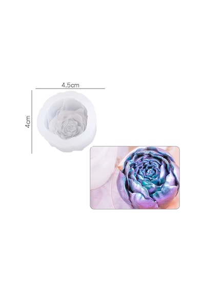 Epoksi Reçine Silikon Kalıp İthal Küçük Gül Figür Parafin Taş Tozu Obje Silikon Kalıp Hb5021-0070