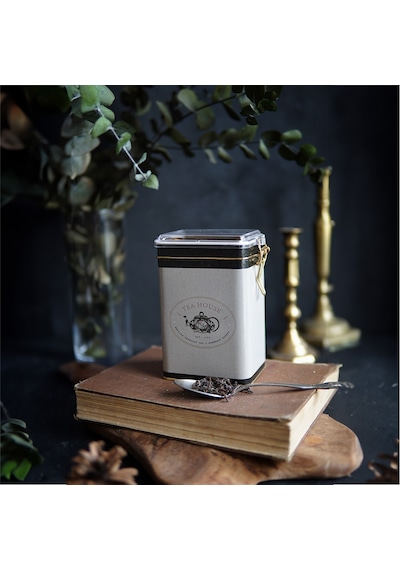 Azura Tea Desenli Kilitli Kapaklı Dikdörtgen Metal Saklama Kabı 7.5 x 10 x 15 CM 1 L Çok Renkli