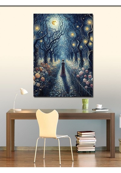 Kanvas Tablo Ay Işığı Yolu 100cmx140cm