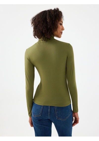 Slim Fit Kadın Bluz U.kol Haki