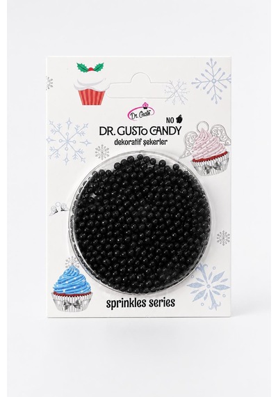 Dr. Gusto 2 Mm Siyah Boncuk Pasta Süsleme Şekeri