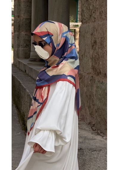 Qalortex Scarf Pamuklu Soft Rânâ Desen Eşarp-somon