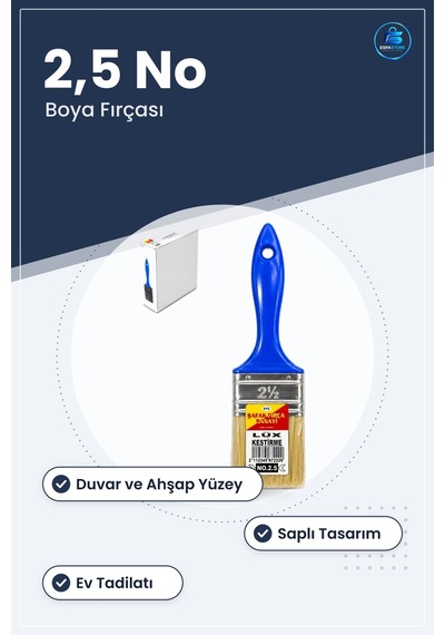 Kestirme Boya Fırçası 2,5 No Ev Tadilatı Duvar Boyama Uygulama Ar