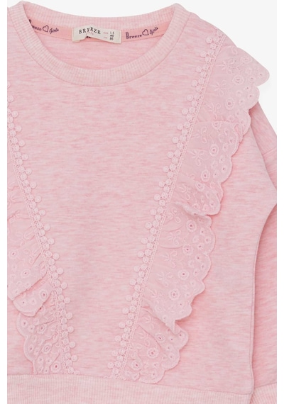 Breeze Kız Çocuk Sweatshirt Güpürlü 1.5-5 Yaş, Somon Melanj Somon Breeze Kız Çocuk Sweatshirt Güpürlü 1.5-5 Yaş, Somon Melanj Somon