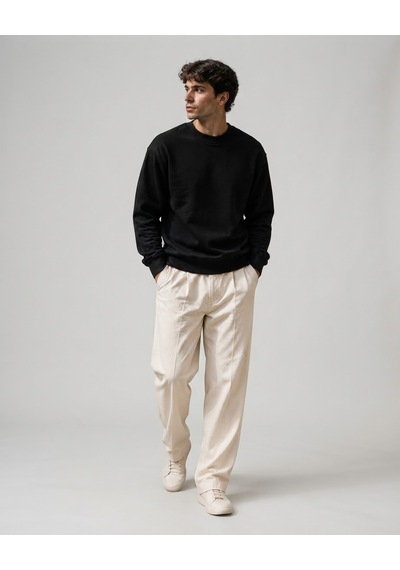 Km Collections Erkek Kışlık Sweatshirt 3 İplik Siyah