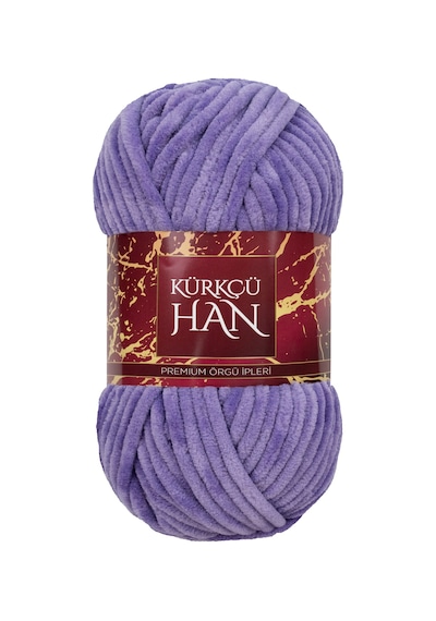 Kadife Örgü İpi 50gr %100 Polyester Yumuşak Pofuduk Lavanta
