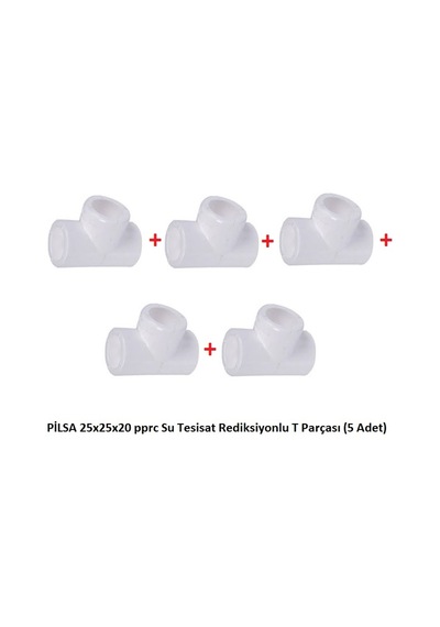 PİLSA 25x25x20 PPRC Su Tesisat Rediksiyonlu T Parçası (5 Adet)