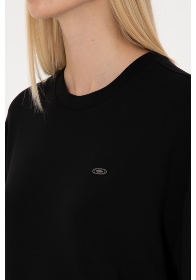 U.S. Polo Assn. Kadın Siyah Bisiklet Yaka Sweatshirt 50314194-VR046