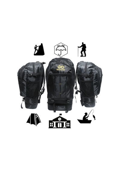 Baggor Siyah 90 L Outdoor Sırt Çantası Siyah