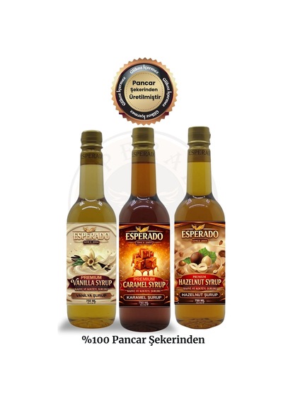 Premıum Vanilya - Karamel - Fındık Aromalı Kahve Şurubu 750 Ml X 3 Adet Diğer