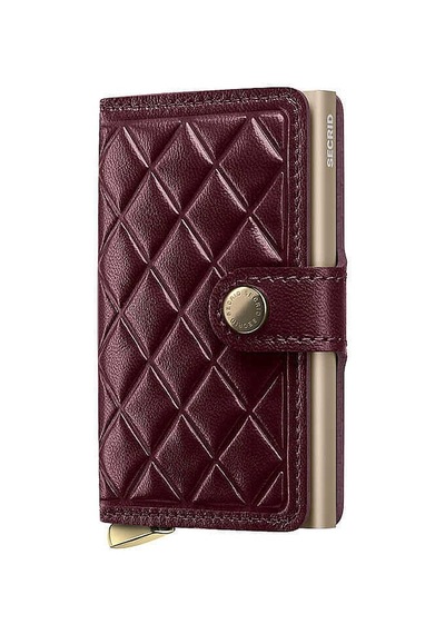 Secrid Premium Miniwallet+ Emboss Diamond Kartlık Cüzdan, Bordo Çok Renkli