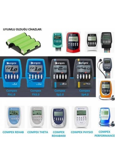 Compex Pil Şarj Edilebilen 4'lü Batarya Çok Renkli