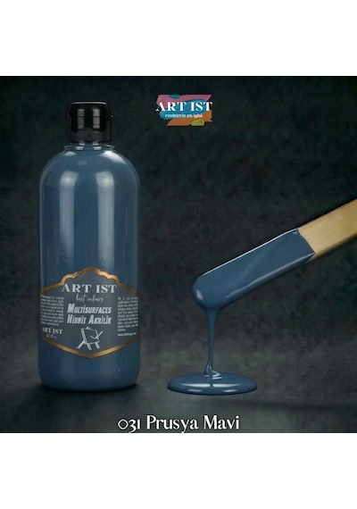 Multisurfaces Hibrit Akrilik Boyalar - 031 Prusya Mavi Ahşap, Taş Tozu, Hobi, Dıy