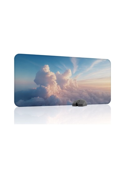 Bulutlar Kaymaz Dikişli Kauçuk Oyuncu Mousepad V2 - 90x40 Xxl Gaming Mouse Pad Fare Altlığı