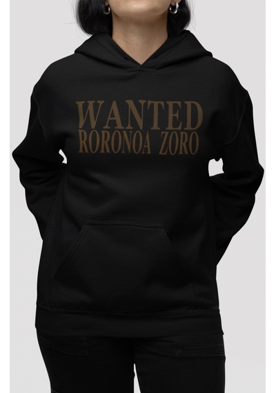 Sevbano Wanted Roronoa Zoro One Piece Anime Sırt Baskılı Unisex Oversize Siyah