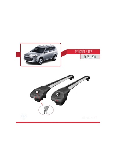 Peugeot 4007 2006-2014 Arası İle Uyumlu Ace-1 Ara Atkı Tavan Barı Gri