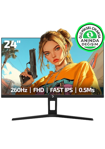 GamePower Kaze T10 24″ 260Hz 0.5ms FHD Fast IPS 2x2W Speaker Gaming Monitör