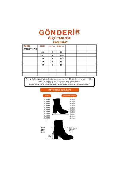 Gönderir Kadın Kahverengi Fermuarlı Dolgu Topuklu Hakiki Deri Bot Dkzb55935748