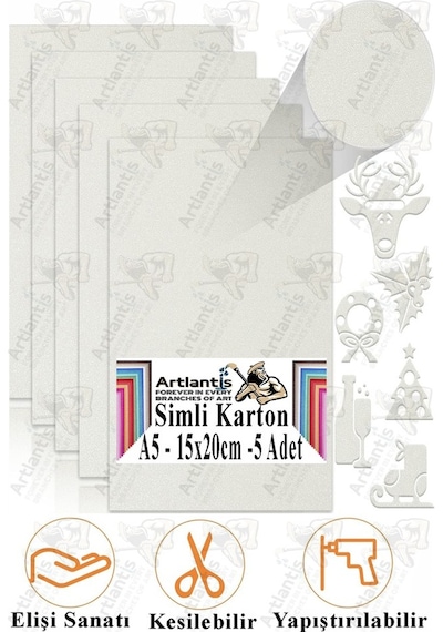 Simli Karton A5 15x20 Cm 5 Li 1 Paket Simli Fon Kartonu Parıltılı Kağıt Anasınıfı Kreş Etkinlik Proje Dekoratif Lila