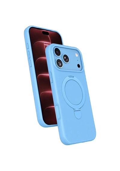 Zenviya21 Newface Apple İphone 18 Pro Regal Magsafe Standlı Kapak - Sierra Blue Zenya785 renkli