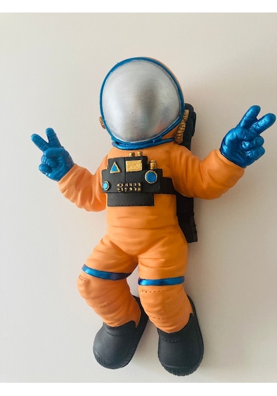 Astronot Duvar Biblo Uzay Turuncu