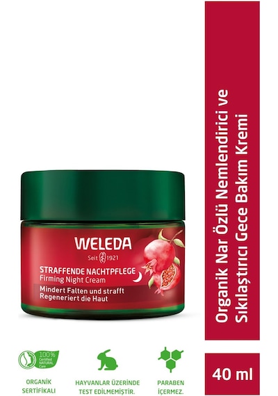 Weleda Pomegranate & Maca Peptides Organik Nar Özlü Sıkılaştırıcı Gece Bakım Kremi 40ml