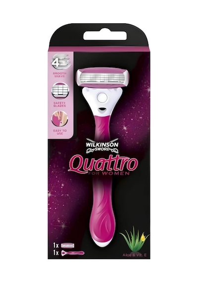 Wilkinson Sword Quattro Sistem Kadın Tıraş Bıçağı Vakumlu Tutma Aparatı İle Birlikte