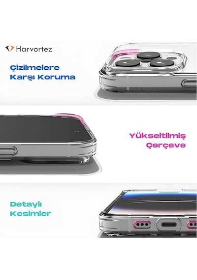 Tr Pro Max Kılıf 6.7 Magsafe İle Uyumlu Ultra Berrak Kamera Yüzey Korumalı Cep Telefon Kılıfı Yastıklı Köşe K Diğer