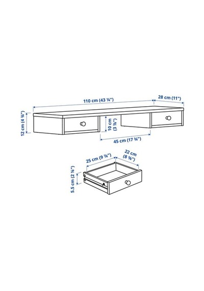 Ikea Gullaberg Çalışma Masası Ek Ünite, Beyaz, 110x31x12 Cm Ikea Gullaberg Çalışma Masası Ek Ünite, Beyaz, 110x31x12 Cm
