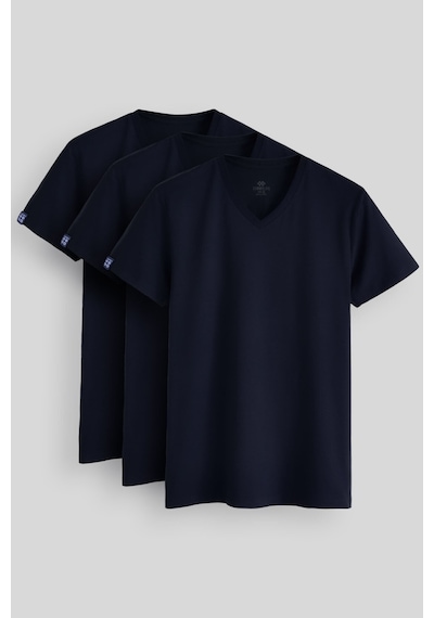 Tommylife Standart Fit Basic V Yaka 3lü Paket Lacivert Erkek T-shirt 87912 Lacivert