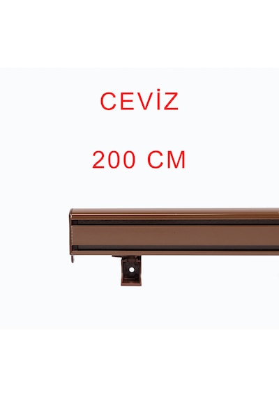 Ceviz Dekoratif Perde Alüminyum Dekoratif Ray Kornişi 200 CM
