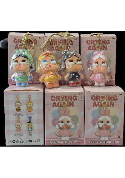 Crying Again Cry Baby Blind Box Dupe Çanta Charmı Aksesuar Anahtarlık 16 Cm Çok Renkli
