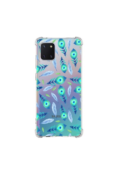 Prinrify Samsung Uyumlu Galaxy Note 10 Lite Nazar Boncuğu 3 Baskılı Şeffaf Köşe Korumalı Antişok Kılıf