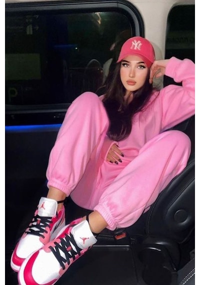 Unisex Ny Nakışlı Fuşya Kep Şapka Fuşya